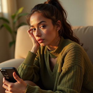 Influencer Photos — Young Woman With A High Ponytail Social Media #0175 (Krea)