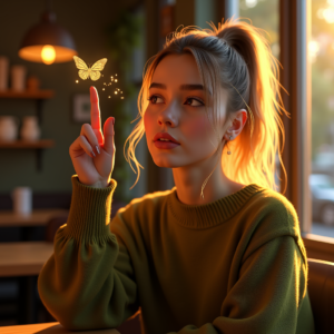 Influencer Photos — Young Woman With A High Ponytail Social Media #0181 (Leonardo)