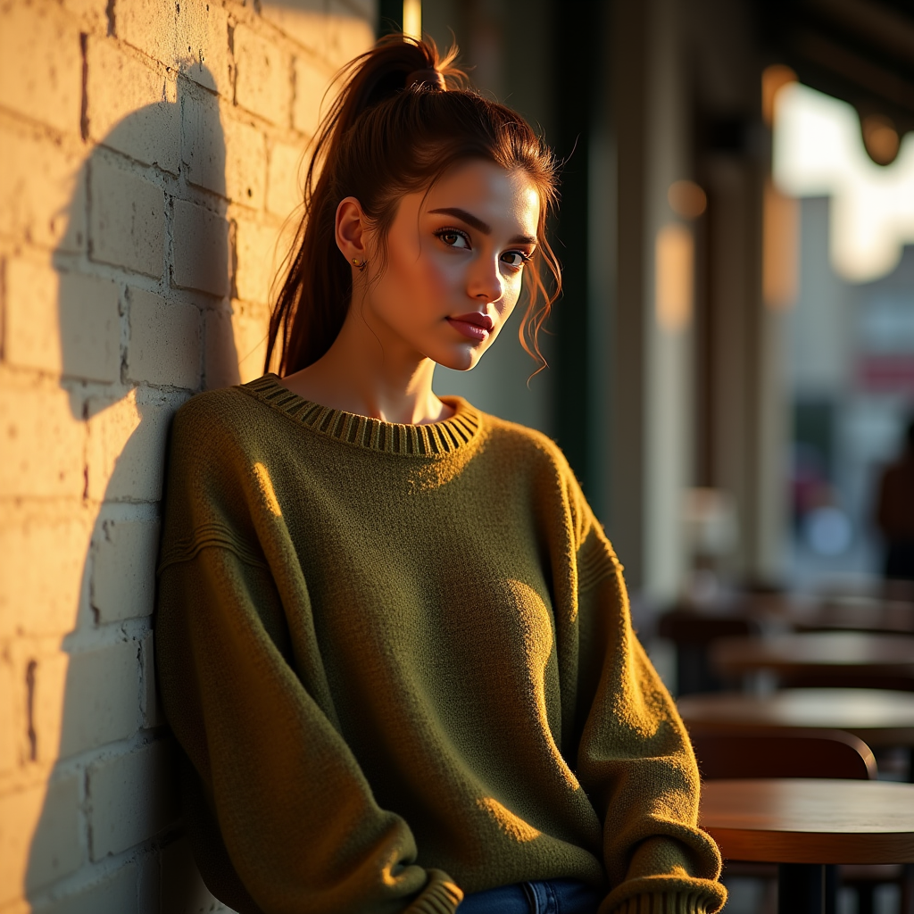 Influencer Photos — Young Woman With A High Ponytail Social Media #0193 (Leonardo)