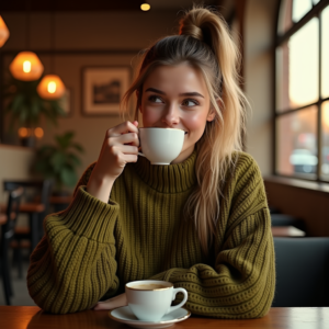 Influencer Photos — Young Woman With A High Ponytail Social Media #0199 (Krea)