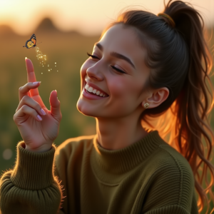 Influencer Photos — Young Woman With A High Ponytail Social Media #0217 (Leonardo)