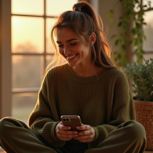 Influencer Photos — Young Woman With A High Ponytail Social Media #0240 (Ideogram)