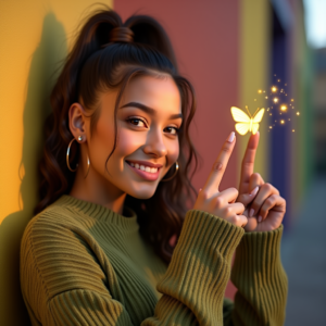 Influencer Photos — Young Woman With A High Ponytail Social Media #0246 (FLUX)