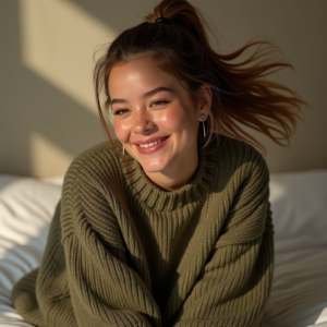 Influencer Photos — Young Woman With A High Ponytail Social Media #0288 (Ideogram)