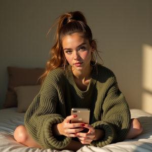 Influencer Photos — Young Woman With A High Ponytail Social Media #0312 (Ideogram)