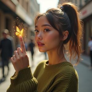 Influencer Photos — Young Woman With A High Ponytail Social Media #0318 (FLUX)