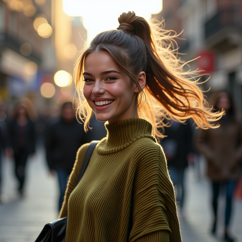 Influencer Photos — Young Woman With A High Ponytail Social Media #0324 (Ideogram)