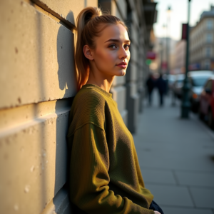 Influencer Photos — Young Woman With A High Ponytail Social Media #0330 (FLUX)