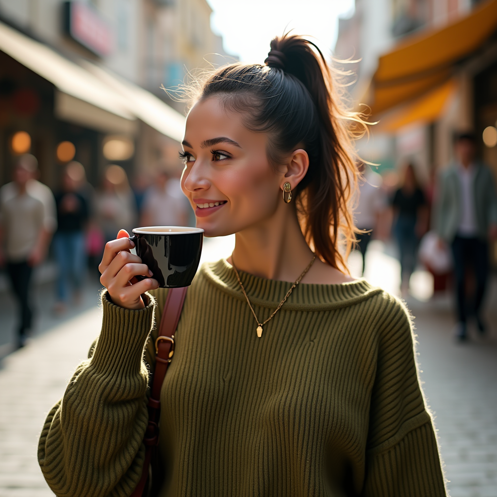 Influencer Photos — Young Woman With A High Ponytail Social Media #0336 (Ideogram)