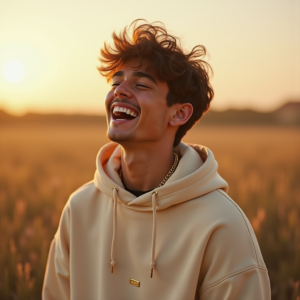 Instagram Portraits — Stylish Young Man In A Cream Social Media #0008 (Krea)
