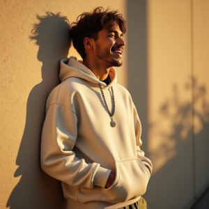 Instagram Portraits — Stylish Young Man In A Cream Social Media #0014 (Leonardo)
