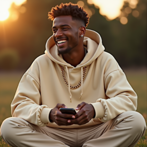 Instagram Portraits — Stylish Young Man In A Cream Social Media #0032 (Krea)