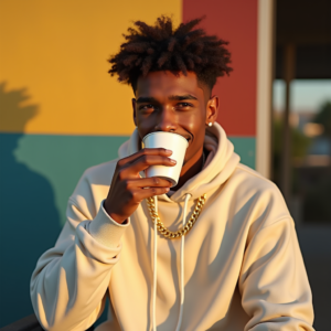 Instagram Portraits — Stylish Young Man In A Cream Social Media #0056 (Krea)