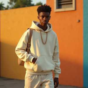 Instagram Portraits — Stylish Young Man In A Cream Social Media #0062 (Leonardo)