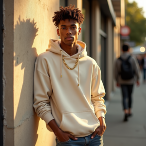 Instagram Portraits — Stylish Young Man In A Cream Social Media #0122 (Leonardo)