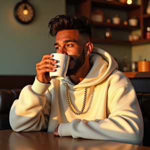 Instagram Portraits — Stylish Young Man In A Cream Social Media #0200 (Krea)