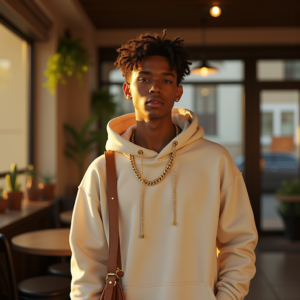 Instagram Portraits — Stylish Young Man In A Cream Social Media #0206 (Leonardo)