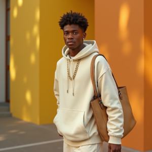 Instagram Portraits — Stylish Young Man In A Cream Social Media #0272 (Krea)