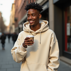 Instagram Portraits — Stylish Young Man In A Cream Social Media #0338 (Leonardo)