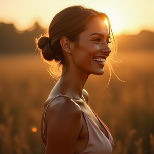 Instagram Portraits — Woman With A Sleek Low Bun Social Media #0011 (Firefly)