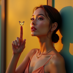 Instagram Portraits — Woman With A Sleek Low Bun Social Media #0041 (Midjourney)