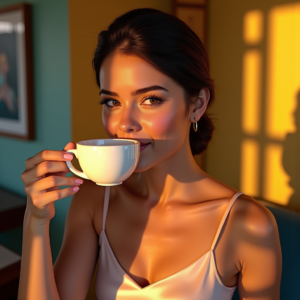 Instagram Portraits — Woman With A Sleek Low Bun Social Media #0059 (Firefly)