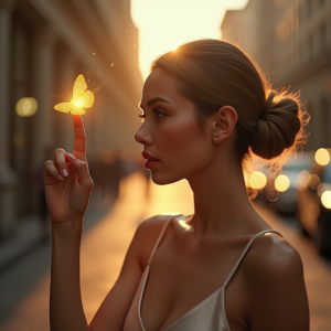 Instagram Portraits — Woman With A Sleek Low Bun Social Media #0113 (Midjourney)