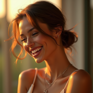 Instagram Portraits — Woman With A Sleek Low Bun Social Media #0155 (Firefly)