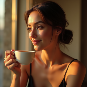 Instagram Portraits — Woman With A Sleek Low Bun Social Media #0167 (Firefly)
