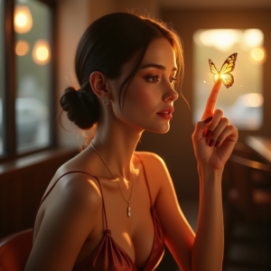 Instagram Portraits — Woman With A Sleek Low Bun Social Media #0185 (Midjourney)