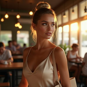 Instagram Portraits — Woman With A Sleek Low Bun Social Media #0209 (Midjourney)