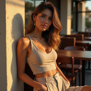 Instagram Portraits — Woman With Soft Loose Waves Wearing Social Media #0195 (Seedream)