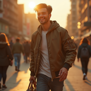 Instagram Portraits — Young Man In A Bomber Jacket Social Media #0030 (Stable Diffusion)
