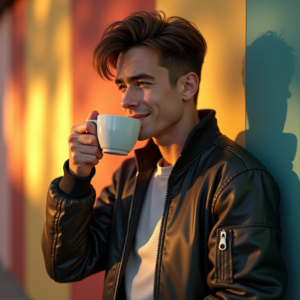 Instagram Portraits — Young Man In A Bomber Jacket Social Media #0060 (Recraft)