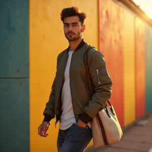 Instagram Portraits — Young Man In A Bomber Jacket Social Media #0066 (Stable Diffusion)
