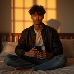 Instagram Portraits — Young Man In A Bomber Jacket Social Media #0108 (Recraft)