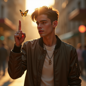 Instagram Portraits — Young Man In A Bomber Jacket Social Media #0114 (Stable Diffusion)