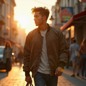 Instagram Portraits — Young Man In A Bomber Jacket Social Media #0138 (Stable Diffusion)