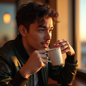 Instagram Portraits — Young Man In A Bomber Jacket Social Media #0168 (Recraft)