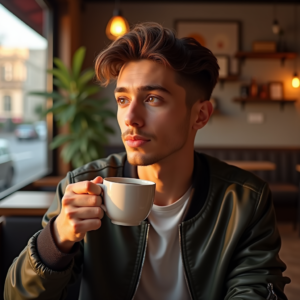 Instagram Portraits — Young Man In A Bomber Jacket Social Media #0204 (Recraft)