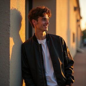 Instagram Portraits — Young Man In A Bomber Jacket Social Media #0228 (Recraft)