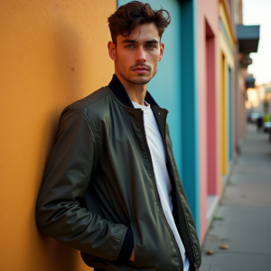 Instagram Portraits — Young Man In A Bomber Jacket Social Media #0264 (Recraft)