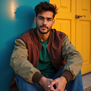Instagram Portraits — Young Man In A Bomber Jacket Social Media #0282 (Stable Diffusion)