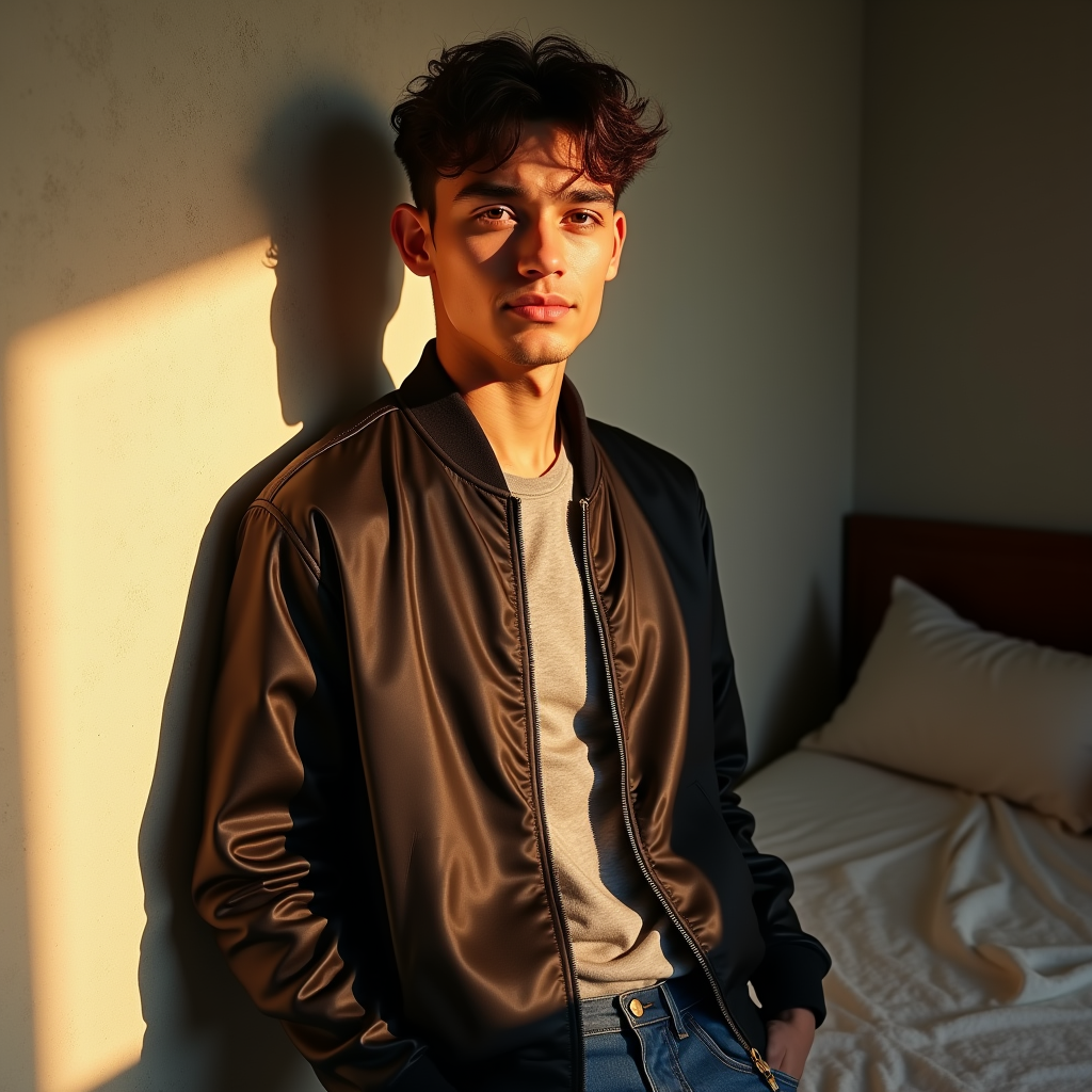 Instagram Portraits — Young Man In A Bomber Jacket Social Media #0300 (Recraft)