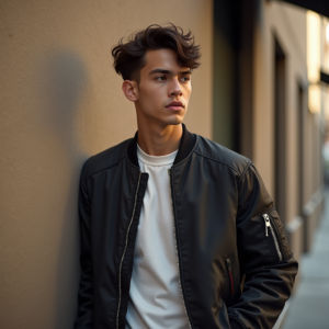 Instagram Portraits — Young Man In A Bomber Jacket Social Media #0336 (Recraft)