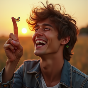 Instagram Portraits — Young Man In A Denim Jacket Social Media #0004 (Dreamina)