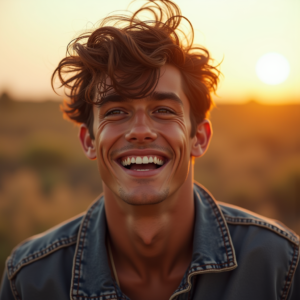 Instagram Portraits — Young Man In A Denim Jacket Social Media #0010 (ChatGPT)