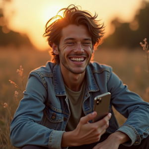 Instagram Portraits — Young Man In A Denim Jacket Social Media #0034 (ChatGPT)