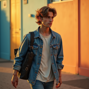 Instagram Portraits — Young Man In A Denim Jacket Social Media #0064 (Dreamina)