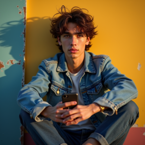 Instagram Portraits — Young Man In A Denim Jacket Social Media #0070 (ChatGPT)